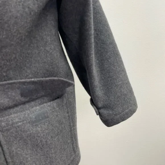 Girl's Children's Place Grey Hooded Duffle Winter Coat wool blend. Toggle jacket - Picture 7 of 16